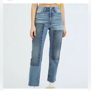BDG Urban‎ Outfitters slim straight Denim Patchwork unique  Jeans size 26